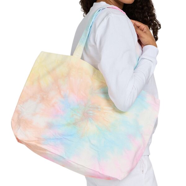 USA Made Swirl Tie-Dye Large Canvas Shopper Tote Bag Thumbnail
